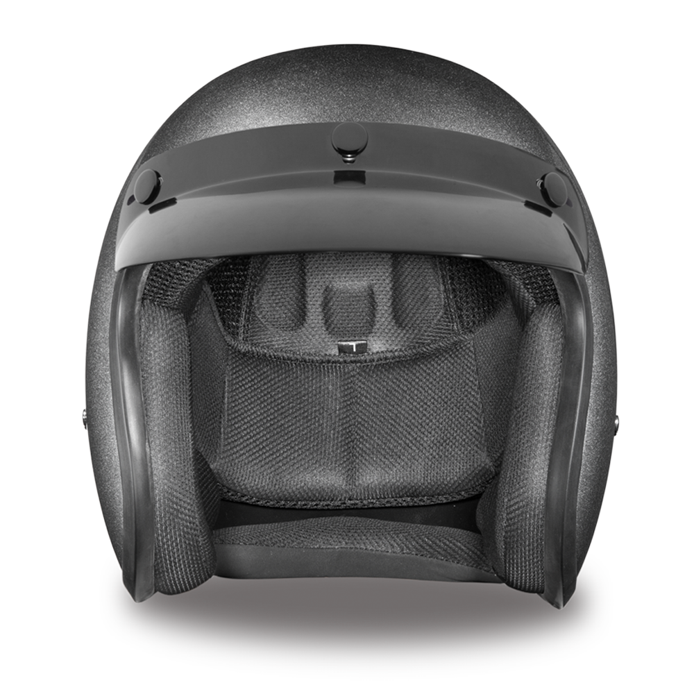DOT Motorcycle Helmet - Gun Metal Metallic - Open Face - 3/4 - DC1-GM-DH - Image 4