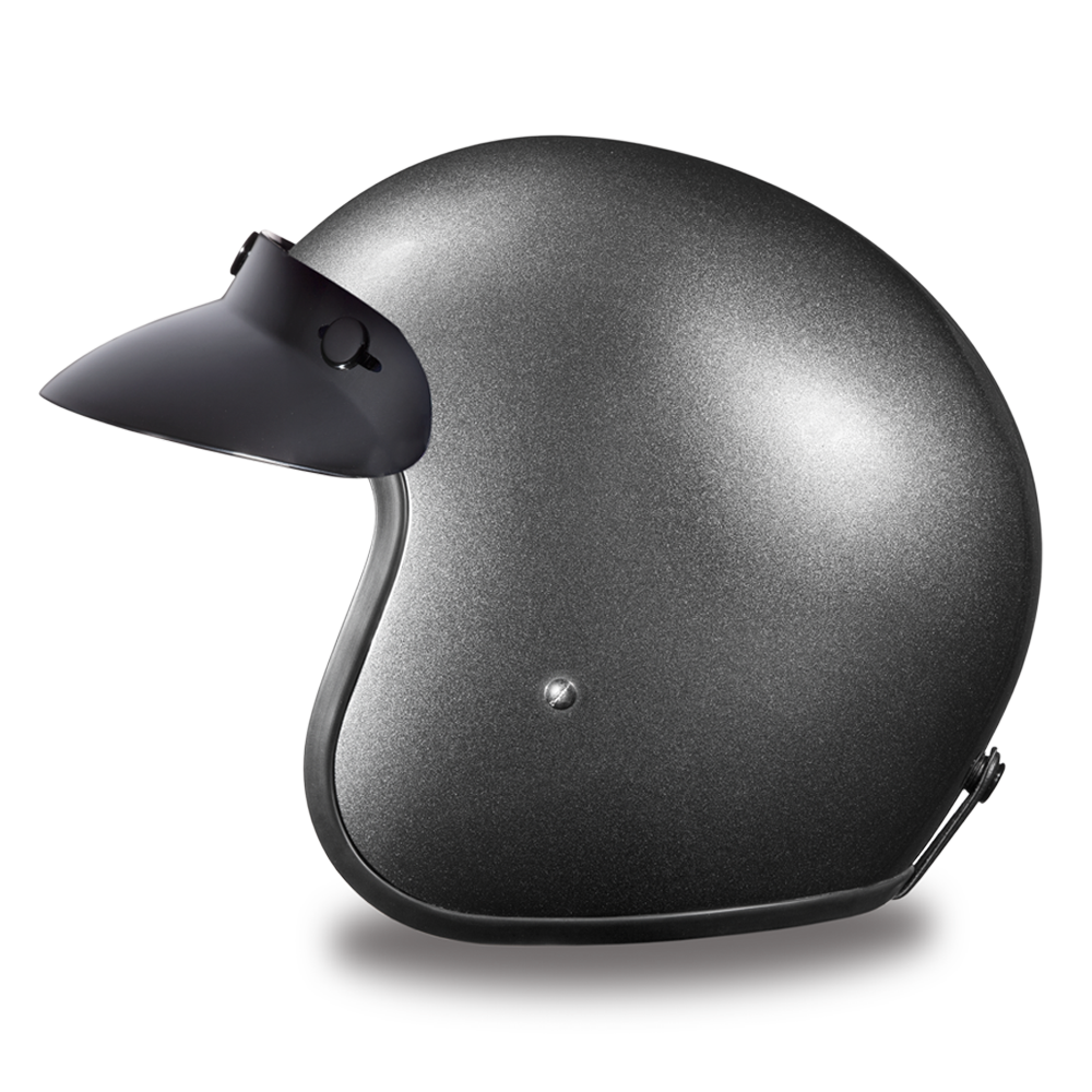 DOT Motorcycle Helmet - Gun Metal Metallic - Open Face - 3/4 - DC1-GM-DH - Image 5