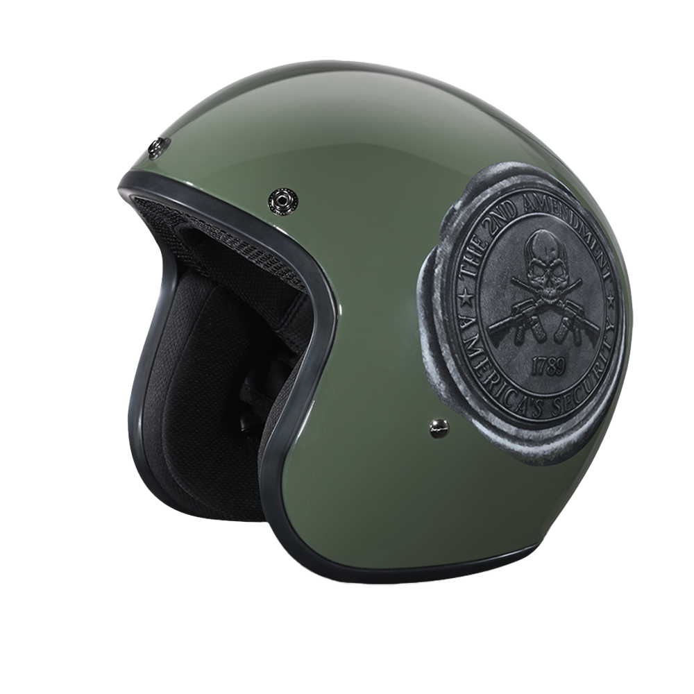 DOT Motorcycle Helmet - 2nd Amendment Seal - Open Face - Cruiser - DC6-1789-DH - Image 2