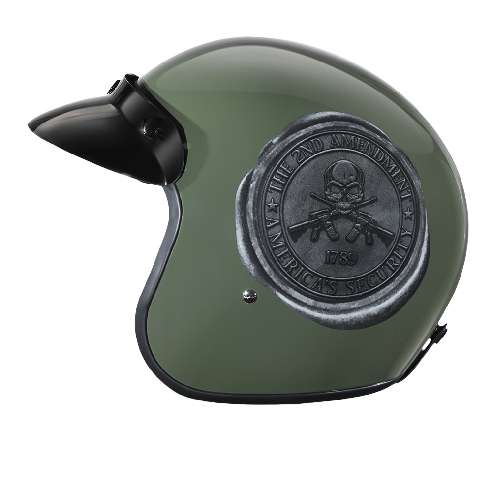 DOT Motorcycle Helmet - 2nd Amendment Seal - Open Face - Cruiser - DC6-1789-DH - Image 4