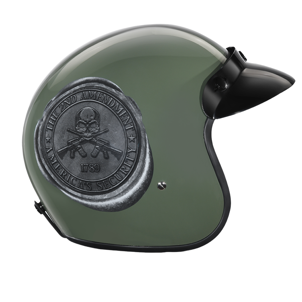 DOT Motorcycle Helmet - 2nd Amendment Seal - Open Face - Cruiser - DC6-1789-DH - Image 5