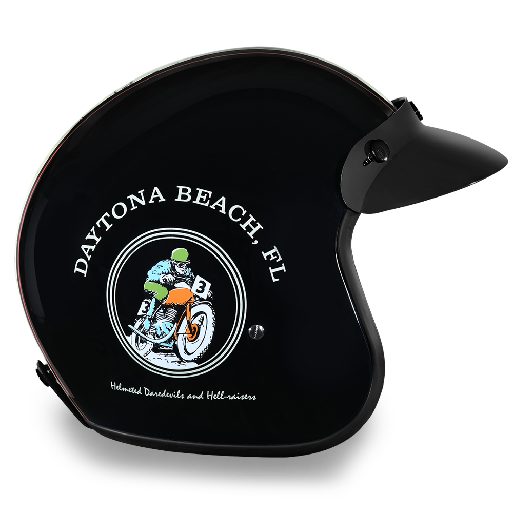 DOT Motorcycle Helmet - 30th Anniversary - Open Face - Daytona - DC6-DAY-DH - Image 2