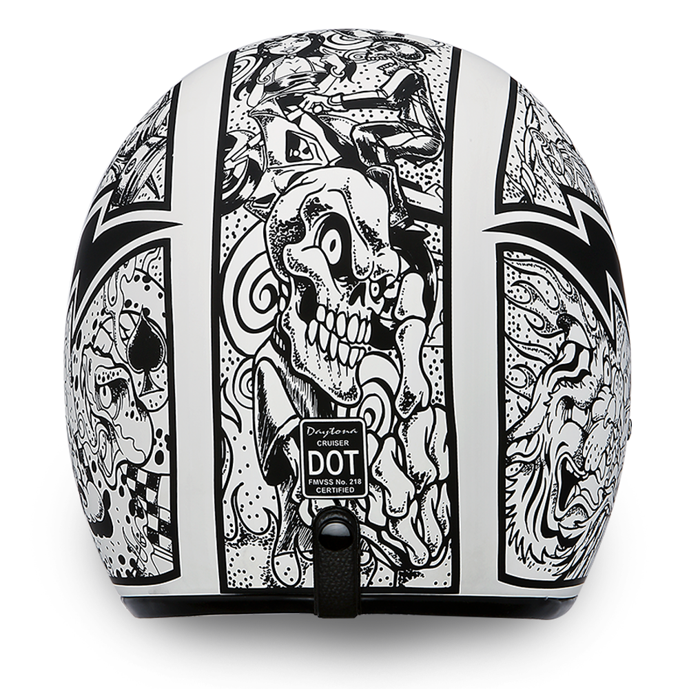DOT Motorcycle Helmet - Graffiti - Open Face - Cruiser - DC6-G-DH - Image 2
