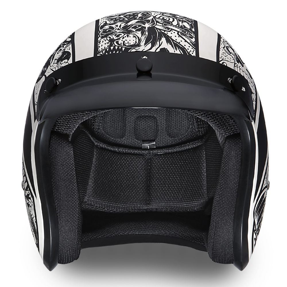DOT Motorcycle Helmet - Graffiti - Open Face - Cruiser - DC6-G-DH - Image 4