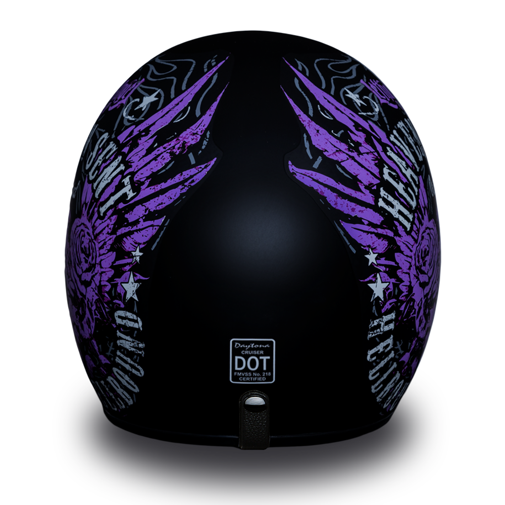 DOT Motorcycle Helmet - Purple Heaven Sent - Open Face - 3/4 - DC6-HS-DH - Image 3