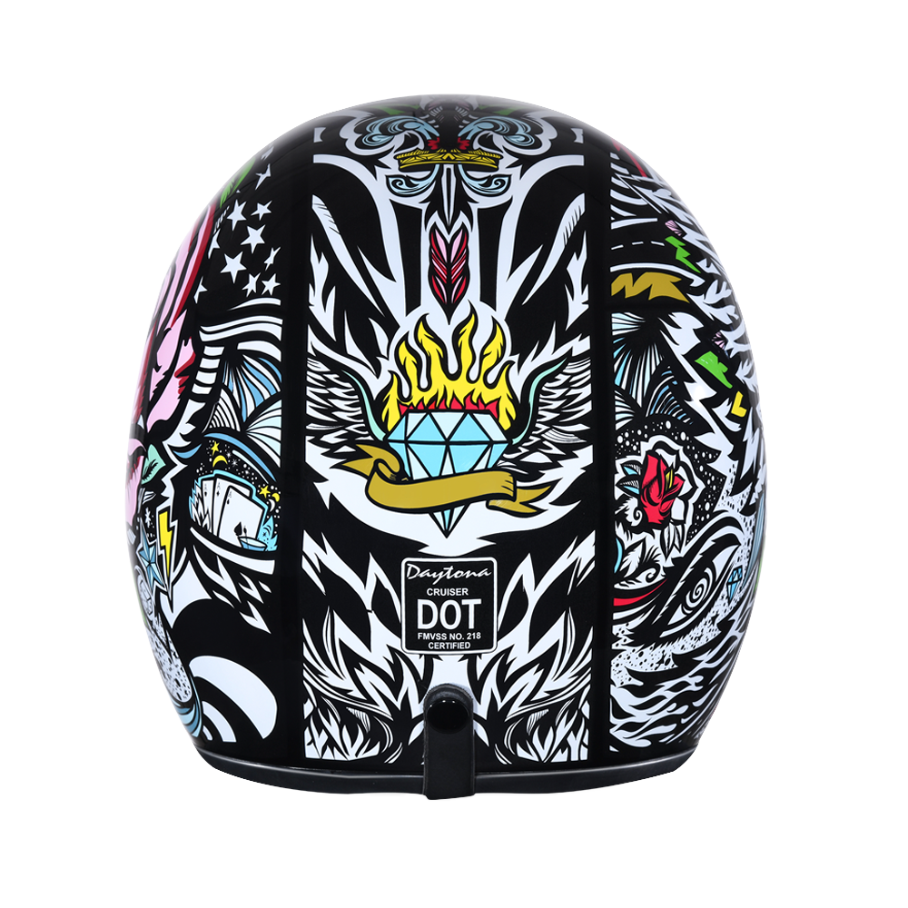 DOT Motorcycle Helmet - Tribal Design - Open Face - Cruiser - DC6-T-DH - Image 6