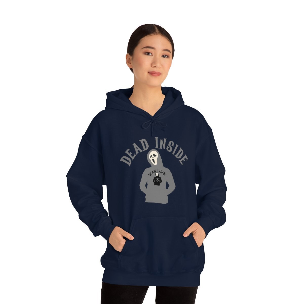 Dead Inside - Hoodie Wearing A Hoodie x4 - Unisex Heavy Blend Hooded Sweatshirt - Dark Colors - Image 21