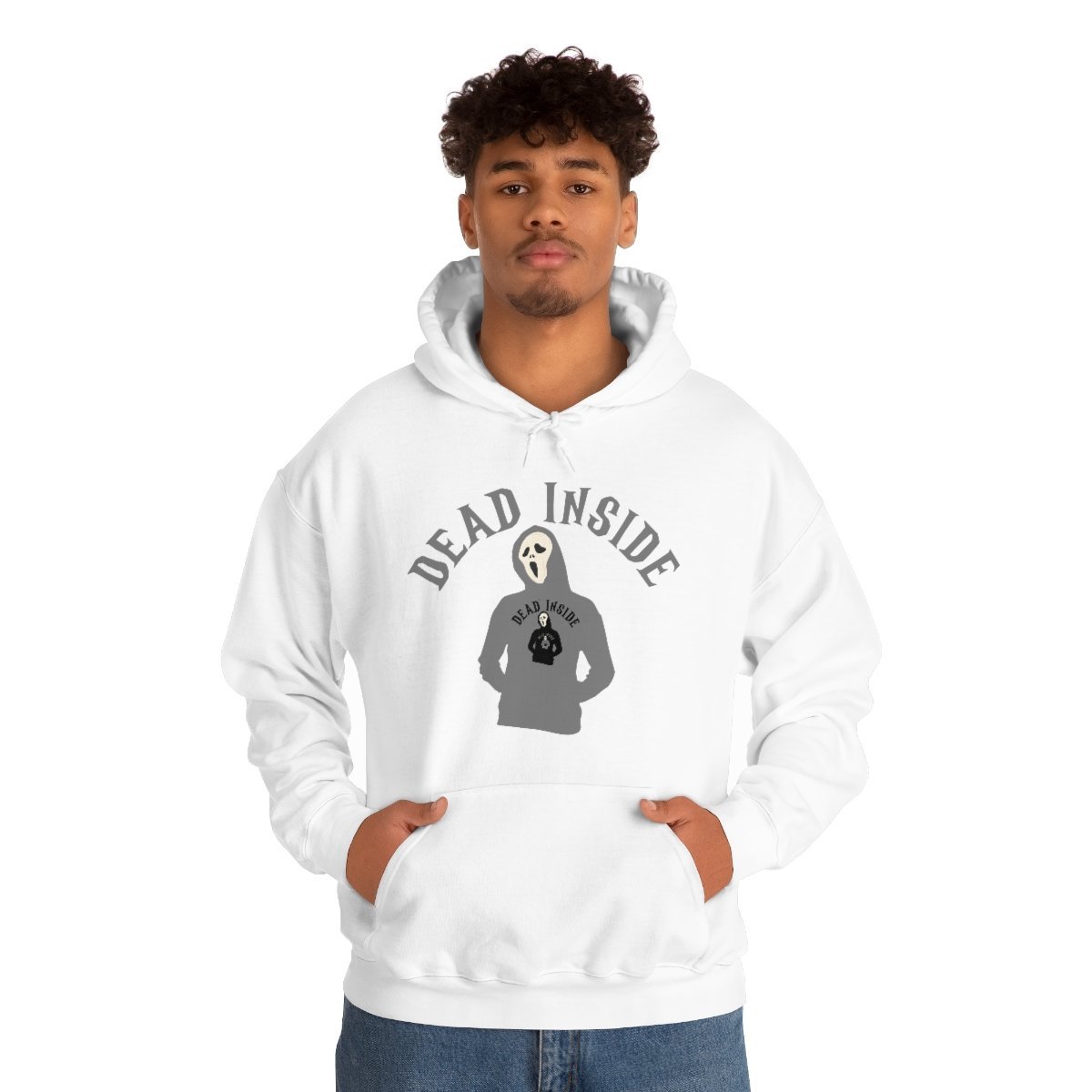 Dead Inside - Hoodie Wearing A Hoodie x4 - Unisex Heavy Blend Hooded Sweatshirt - Dark Colors - Image 6