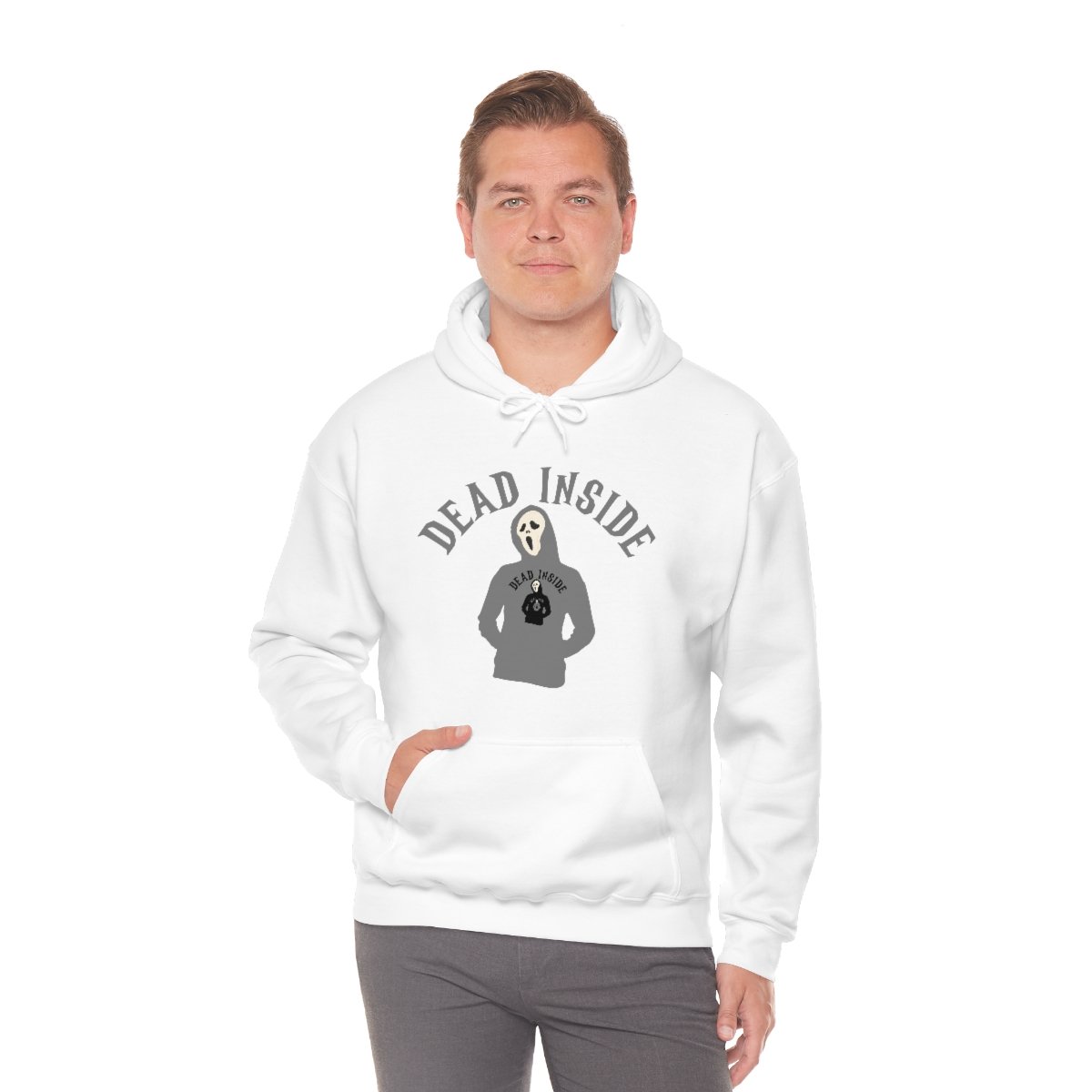 Dead Inside - Hoodie Wearing A Hoodie x4 - Unisex Heavy Blend Hooded Sweatshirt - Dark Colors - Image 8