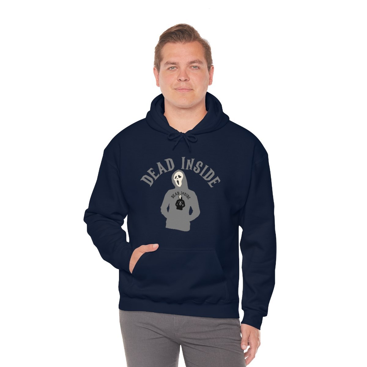 Dead Inside - Hoodie Wearing A Hoodie x4 - Unisex Heavy Blend Hooded Sweatshirt - Dark Colors - Image 24