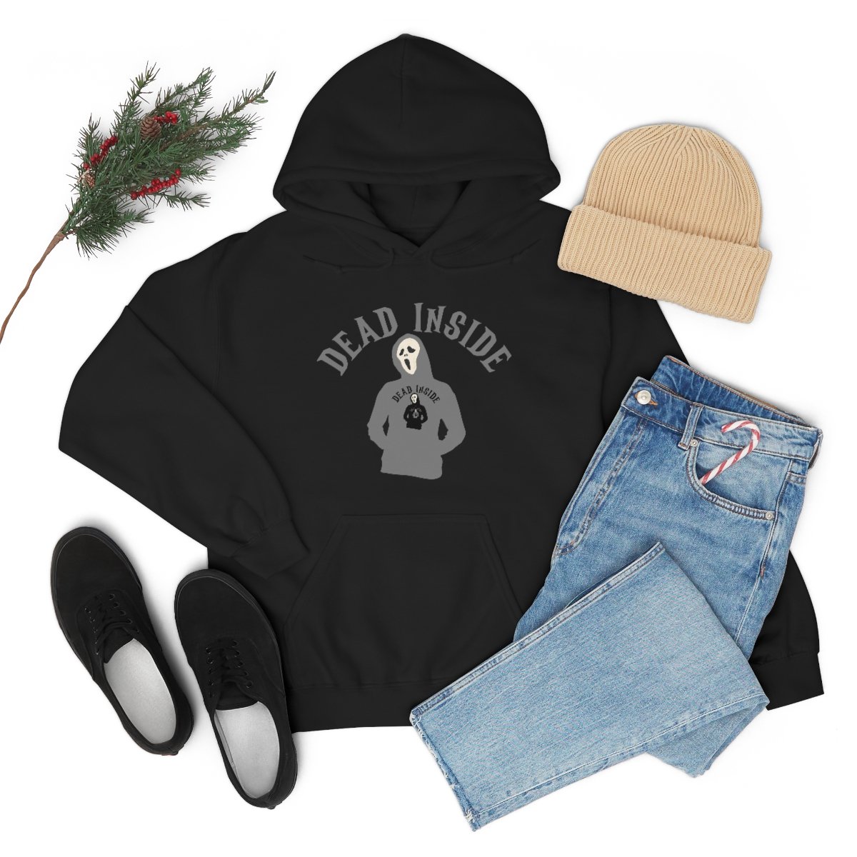 Dead Inside - Hoodie Wearing A Hoodie x4 - Unisex Heavy Blend Hooded Sweatshirt - Dark Colors - Image 18