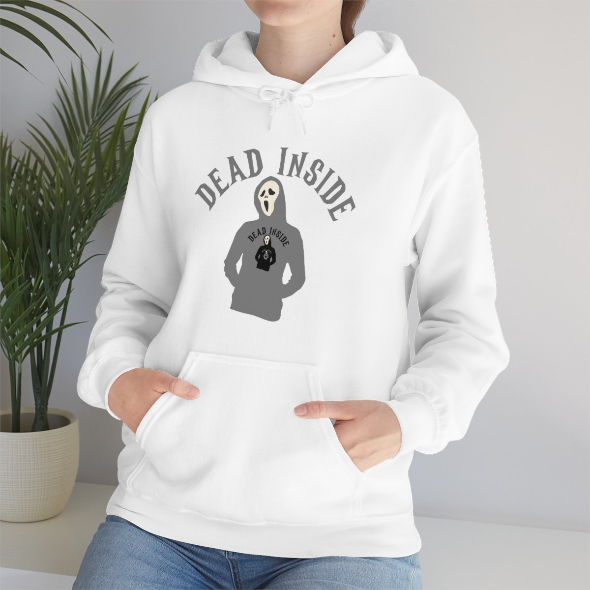 Dead Inside - Hoodie Wearing A Hoodie x4 - Unisex Heavy Blend Hooded Sweatshirt - Dark Colors - Image 9