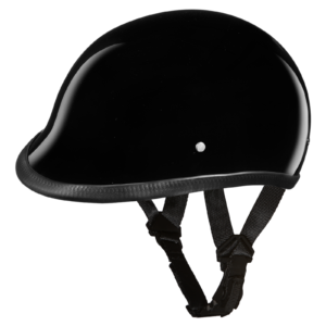 DOT Motorcycle Helmet - Gloss Black - Jockey Hawk Polo - H1-A-DH