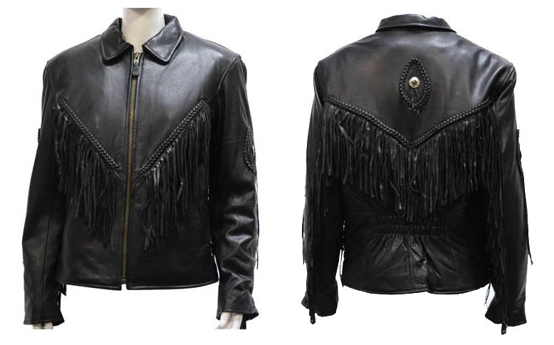 Leather Motorcycle Jacket - Women's - Braid and Fringe Design - LJ280-RC-DL - Image 4