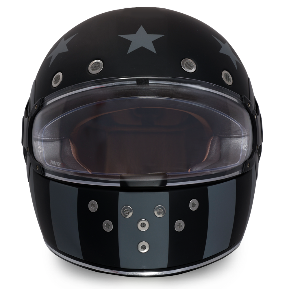 DOT Motorcycle Helmet - Retro Captain America - Stealth - Full Face - R6-CAS-DH - Image 2