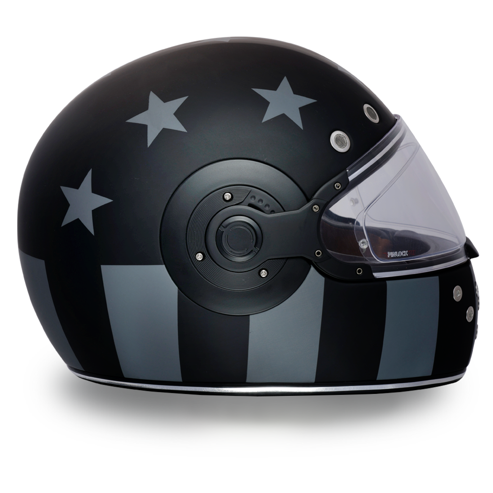 DOT Motorcycle Helmet - Retro Captain America - Stealth - Full Face - R6-CAS-DH - Image 6