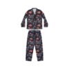 Motorcycles and Flames - Red White on Black - Women's Satin Pajamas (AOP)