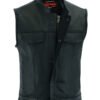 Leather Motorcycle Vest - Men's - Gun Pockets - Hoodie - Up To 12XL - Big and Tall - DS182-DS