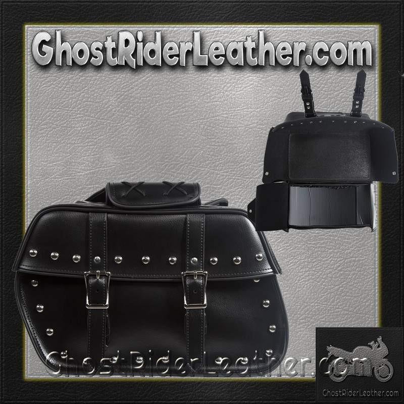 Saddlebags - PVC - Studs - Motorcycle Luggage - SD4079-STUD-PV-DL