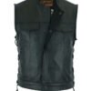 Leather Motorcycle Vest - Men's - Side Laces - Up To 12XL - Big and Tall - DS178-DS