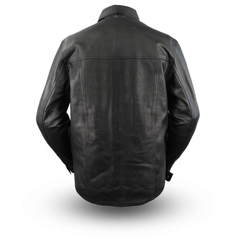 Leather Motorcycle Shirt - Men's - Up To Size 8X - Milestone - FIM403ES-FM
