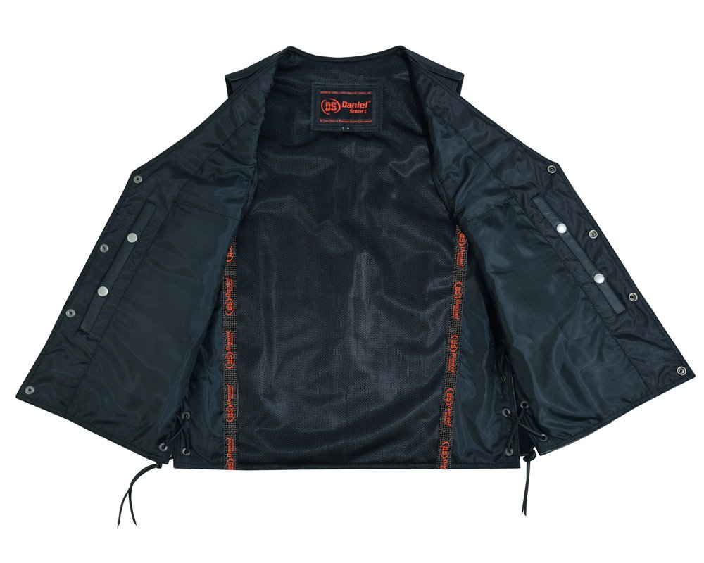 Leather Motorcycle Vest - Men's - Gun Pockets - Up To 10XL - DS124-DS