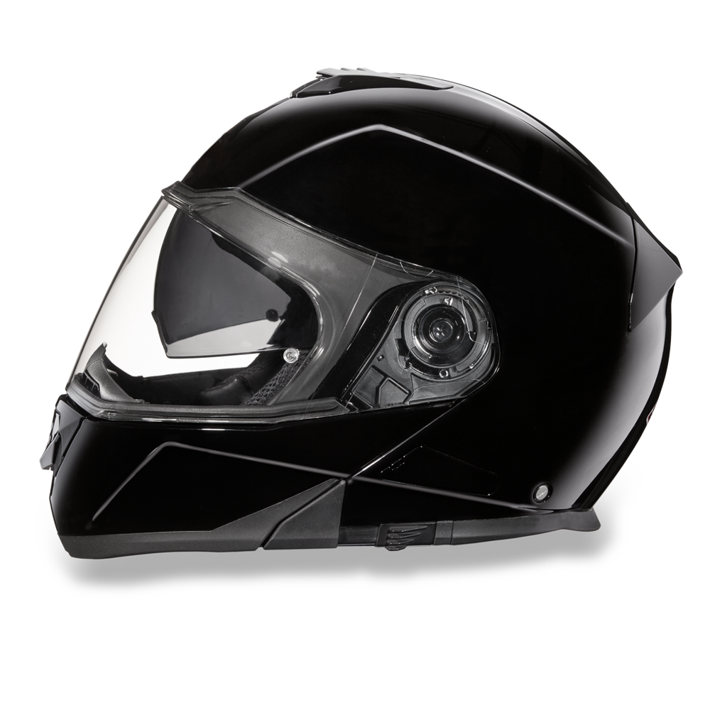 DOT Motorcycle Helmet - Modular - High Gloss Black - Full Face - MG1-A-DH