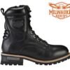 Leather Motorcycle Boots - Men's - Zipper and Lace-Up - MR-BTM8002-DL