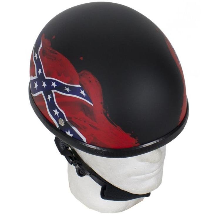 Novelty Motorcycle Helmet - Rebel Flag - Confederate - Shorty - H501-REBEL-DL.