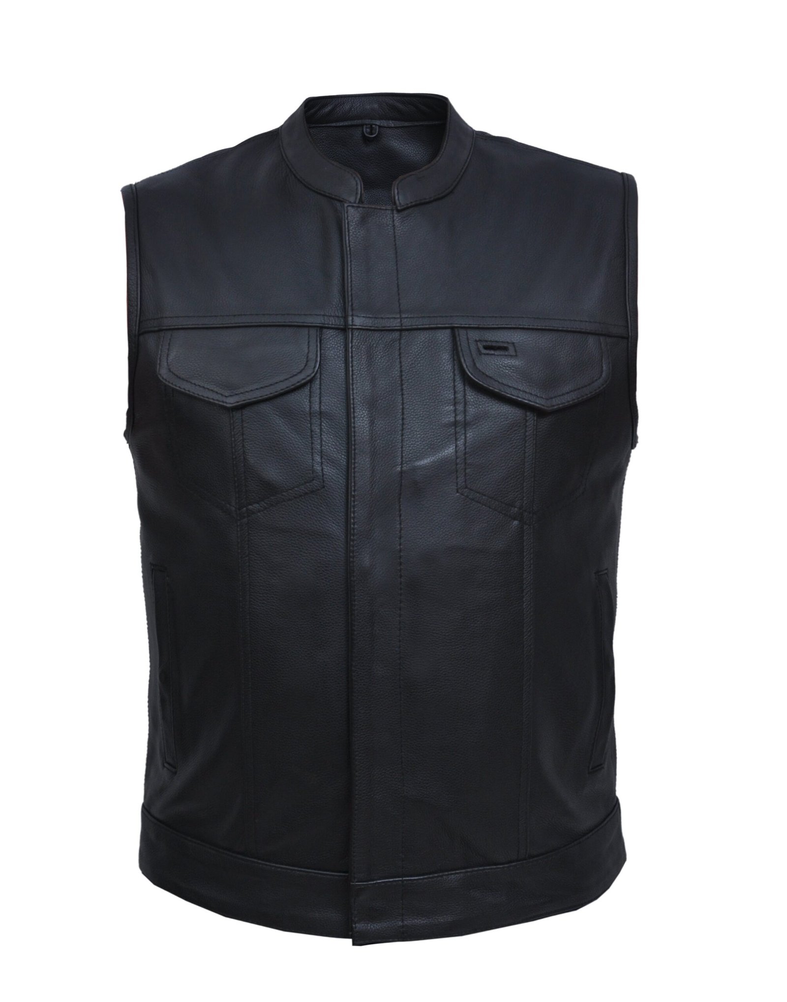 Leather Motorcycle Vest - Men's - SOA Club - Up To Size 8XL - 6655-NK-UN