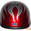 Novelty Motorcycle Helmet - Silver Skulls - Burgundy Flames - H401-D4-BURG-1-DL Novelty Motorcycle Helmet - Silver Skulls - Burgundy Flames - H401-D4-BURG-1-DL