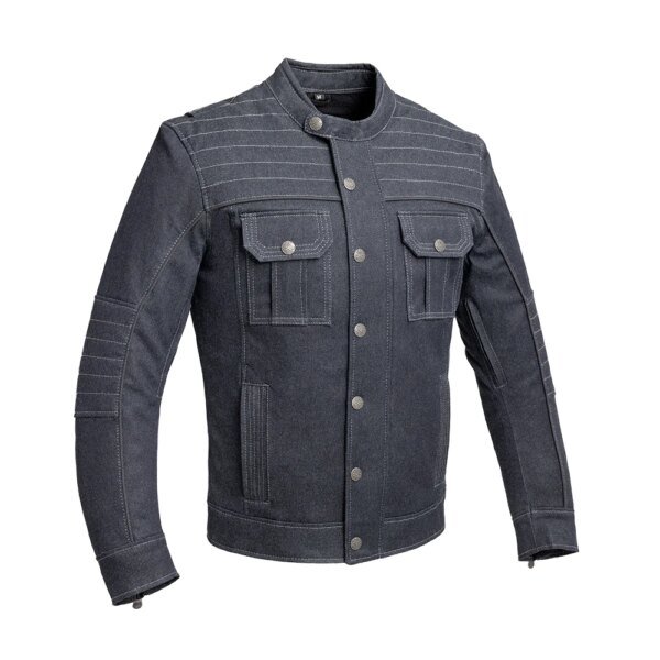 Men's Denim Motorcycle Jacket - Biker Jackets - FIM290TDM-FM