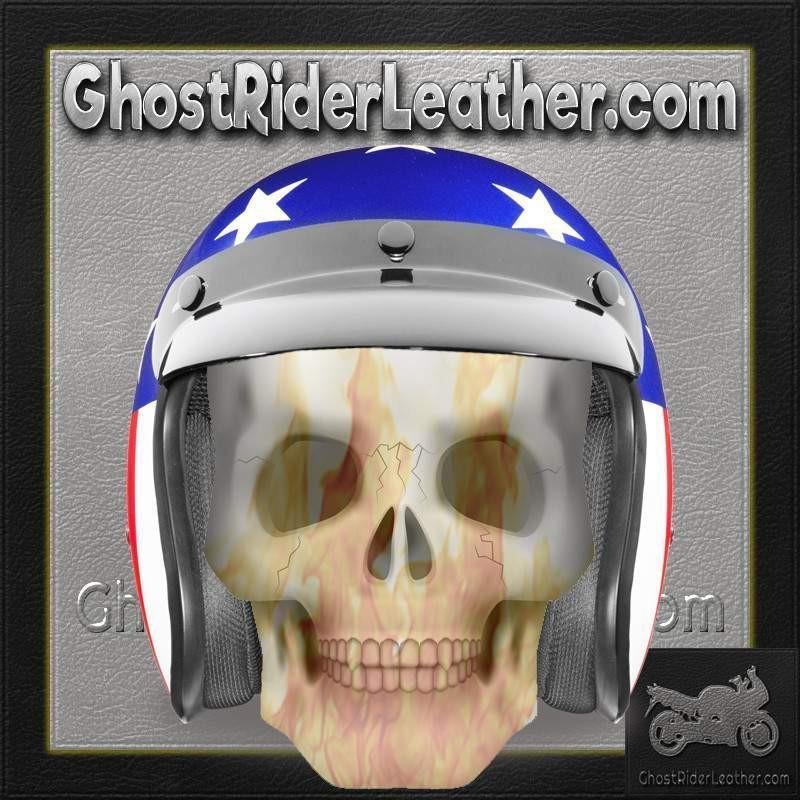 DOT Motorcycle Helmet - Captain America - Open Face - Daytona - DC6-CA-DH