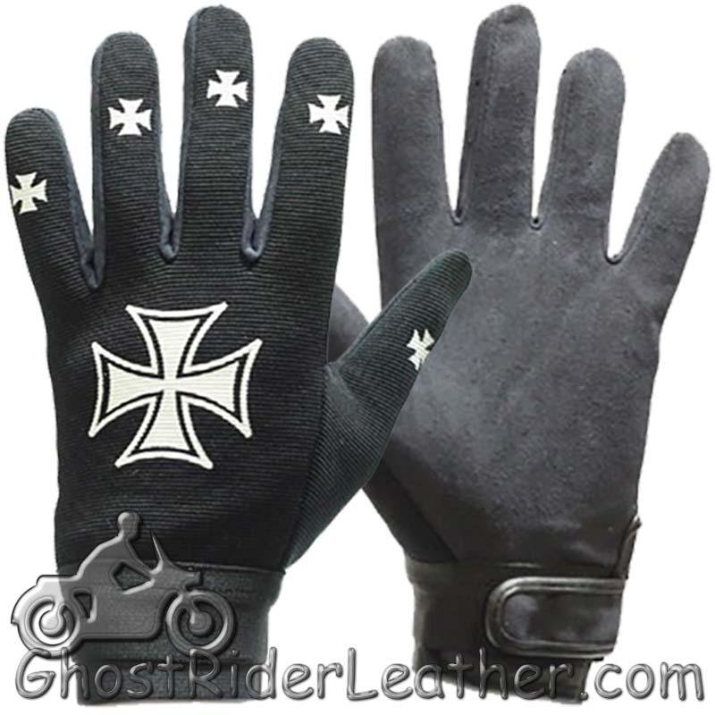 Mechanics Gloves with Iron Cross Design - GLZ46-DL