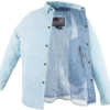 Leather Shirt -Men's - Blue - Snap Closure - Men's - Up To Size 5XL - MJ777-15-DL
