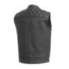 Leather Motorcycle Vest - Men's - Downside - Black Stitching - Up To 5X - FIM693-QLT-FM