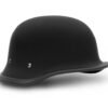 Novelty Motorcycle Helmet - Dull Flat Black - Big German - 1005B-DH