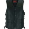 Leather Motorcycle Vest - Men's - Gun Pockets - Up To 9XL - DS111-DS
