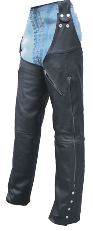 Mens Motorcycle Leather Chaps Hook To Your Belt - SKU AL2419-AL