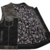 Leather and Canvas Motorcycle Vest - Men's - Camo - Up To 5XL - Infantry - FIM666CAMO-FM