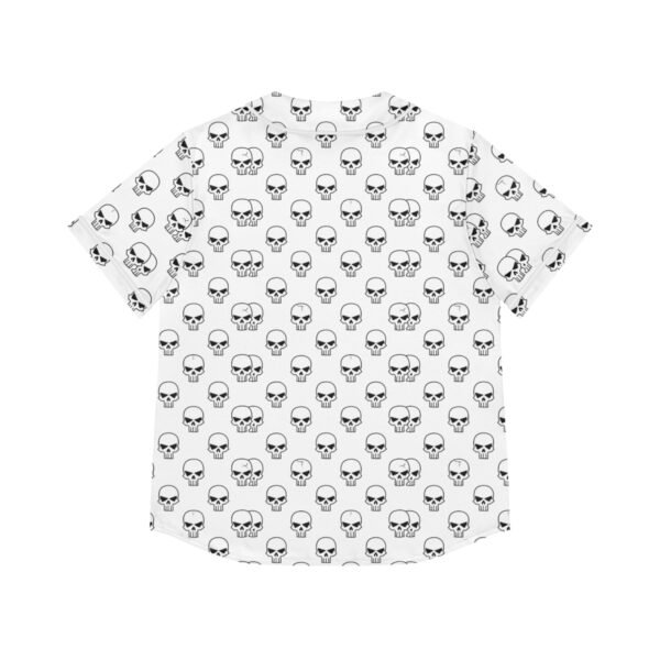 Skull Print - White on Black - Women's Baseball Jersey (AOP)