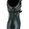 Leather Motorcycle Boots - Women's - Black - Side Zippers - DS9767-DS