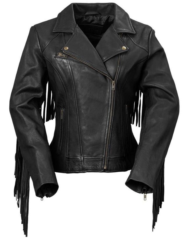 Daisy - Women's Western Leather Jacket With Fringe - Tassels - Choice of Colors - WBL1503