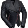 Leather Motorcycle Jacket - Women's - Violet Or Black - WBL1395-FM