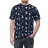 Sun Moon Stars - White On Midnight Blue - Unisex Cut & Sew Tee (AOP)