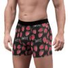 Doodle Strawberries - Sweet Red White on Black - Men's Boxer Briefs (AOP)
