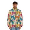 Colorful Cats - Multiple Colors - Men's Puffer Jacket (AOP)