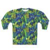 Cat Hiding in the Plants - Blues Greens Yellow - Multi Colors - Unisex Sweatshirt
