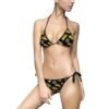 Taco Doodles - Red Yellow Green on Black - Text Yummy Yummy - Women's Bikini Swimsuit