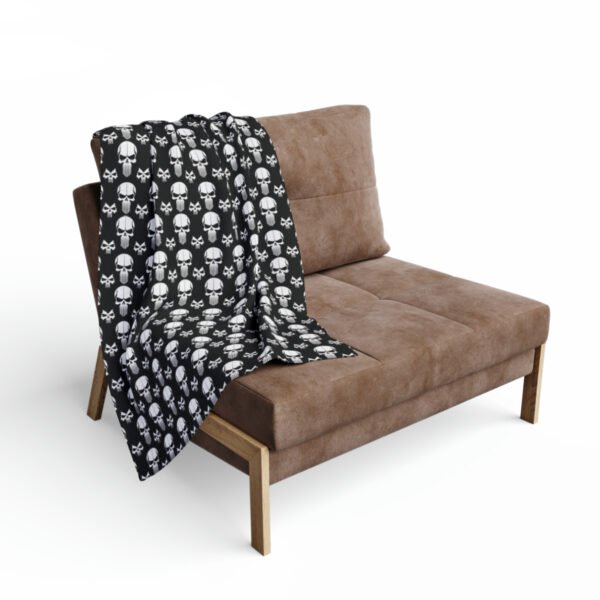 White Skulls on Black - Small Print - 3 Different Sizes - Arctic Fleece Blanket